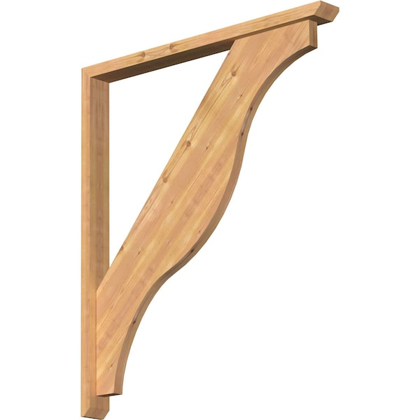 Ekena Millwork Funston Slat Smooth Bracket w/ Offset Brace, Western Red Cedar, 3 1/2"W x 38"D x 44"H BKT0402X38X44FST06SWR - main